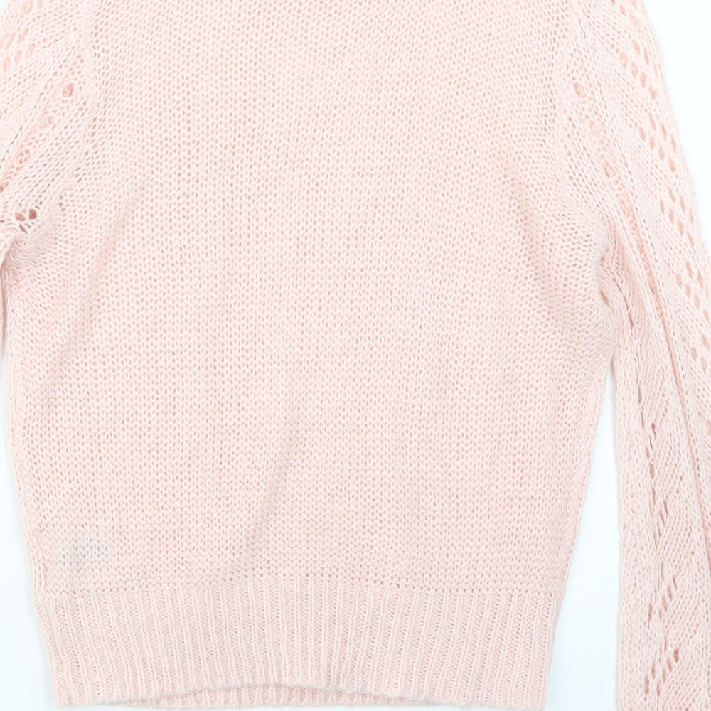 Brave Soul Womens Pink Knit Pullover Jumper Size 14