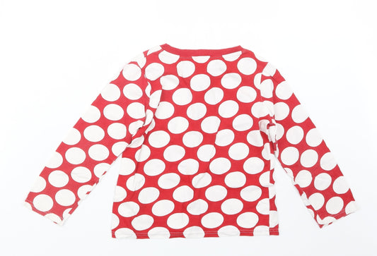 George Girls Red Polka Dot Basic T-Shirt Size 5-6 Years