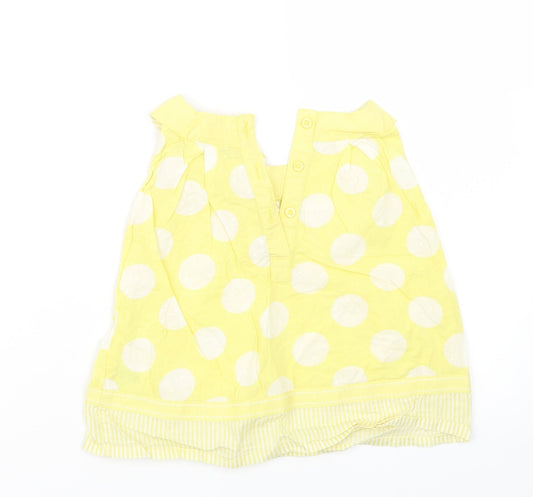 NEXT Girls Yellow Polka Dot Basic Blouse Size 2-3 Years