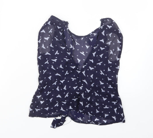 TU Girls Blue Geometric Basic Blouse Size 5 Years