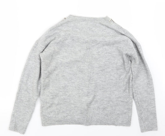 Dorothy Perkins Womens Grey Knit Pullover Jumper Size 14