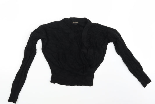Womens UK Size M QED London Black Pullover Jumper