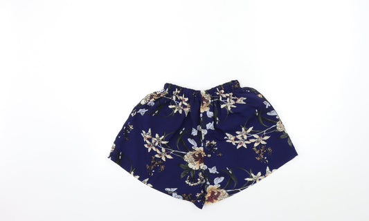 Preworn Womens Blue Floral Sailor Shorts Size 24 in