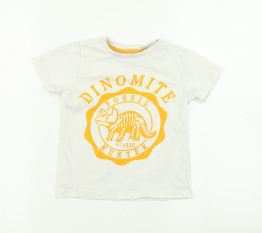 F&F Boys White Basic T-Shirt Size 4-5 Years