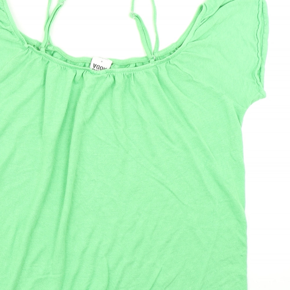 Womens UK Size M VERO MODA Green Basic Blouse