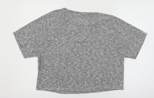 Womens UK Size 10 New Look Grey Basic T-Shirt