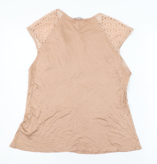 Womens UK Size M H&M Pink Basic T-Shirt