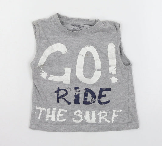 Matalan Boys Grey Jersey Basic Tank Size 3 Years - Ride the surf