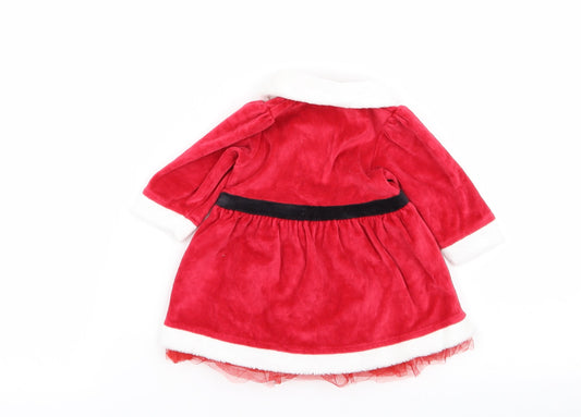 M&S Girls Red Fit & Flare Size 0-3 Months - christmas