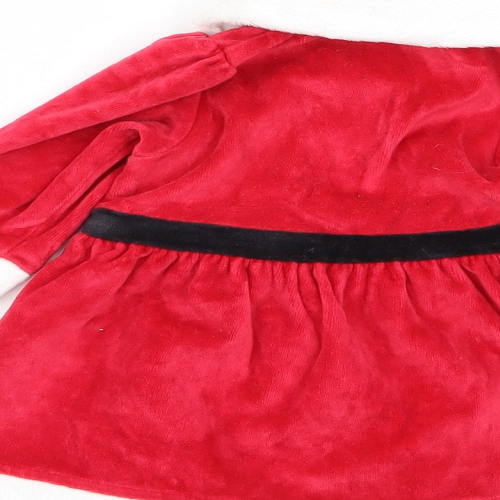 M&S Girls Red Fit & Flare Size 0-3 Months - christmas