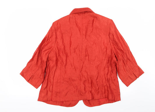 TanJay Womens Orange Jacket Blazer Size 10