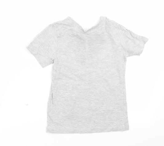 Asda George Girls Grey Basic T-Shirt Size 4-5 Years