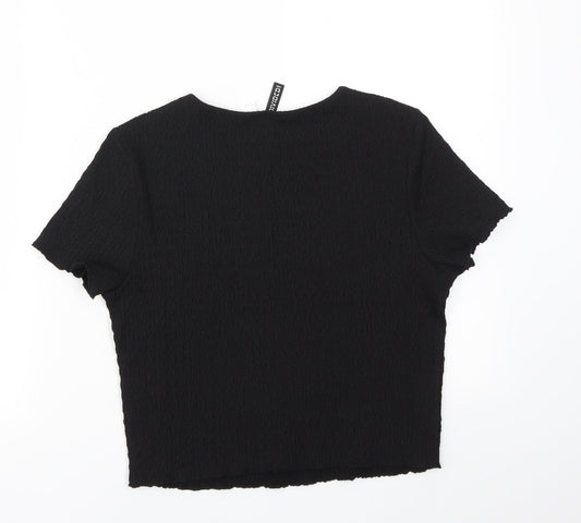 Womens UK Size L H&M Black Basic T-Shirt