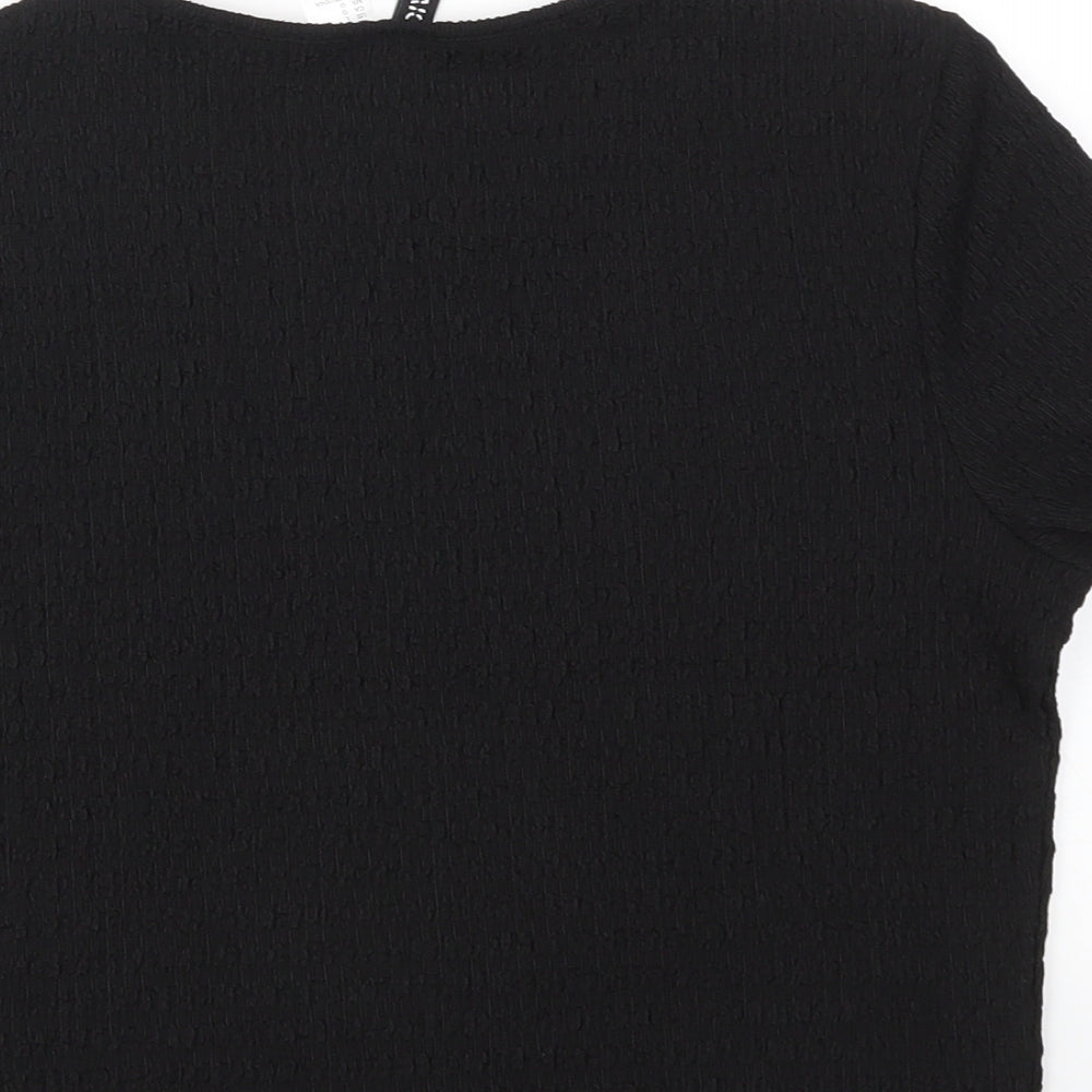 Womens UK Size L H&M Black Basic T-Shirt