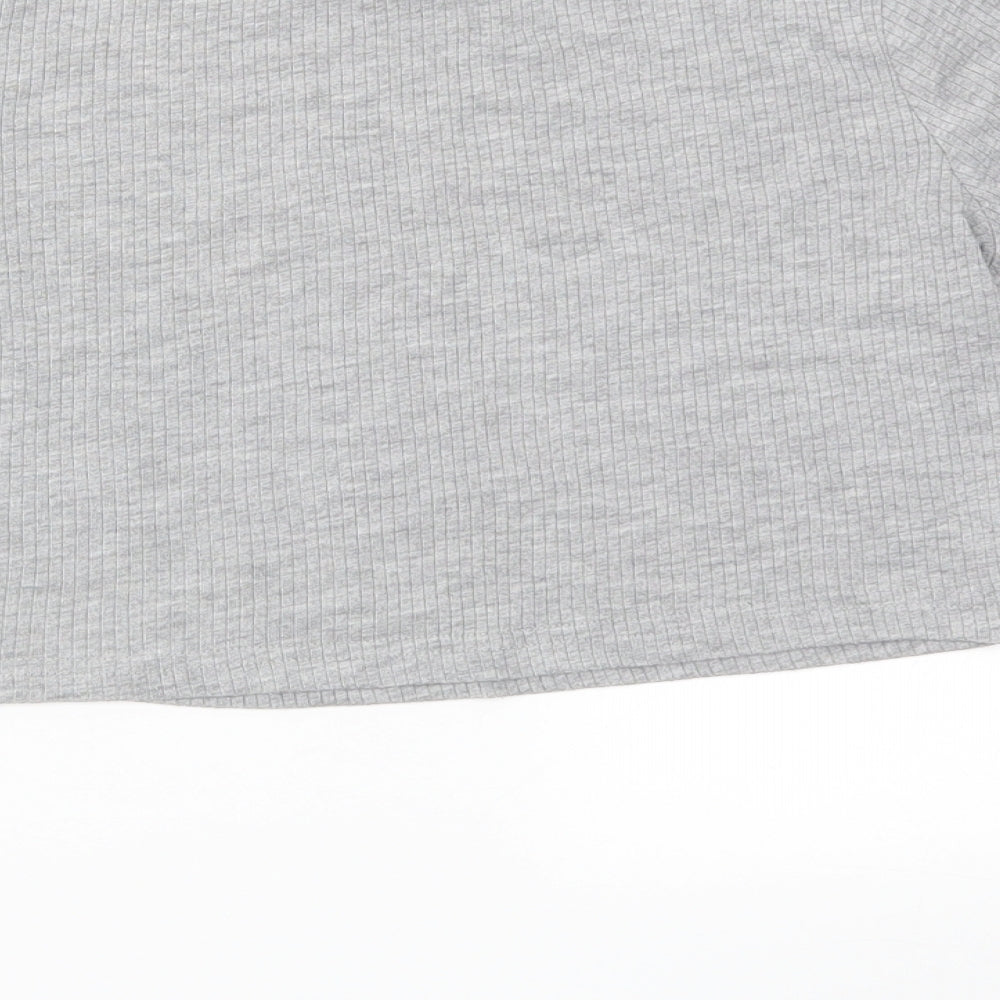 Womens UK Size 10 New Look Grey Basic T-Shirt
