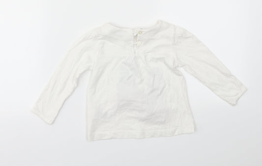 M&S Girls White Basic T-Shirt Size 12-18 Months
