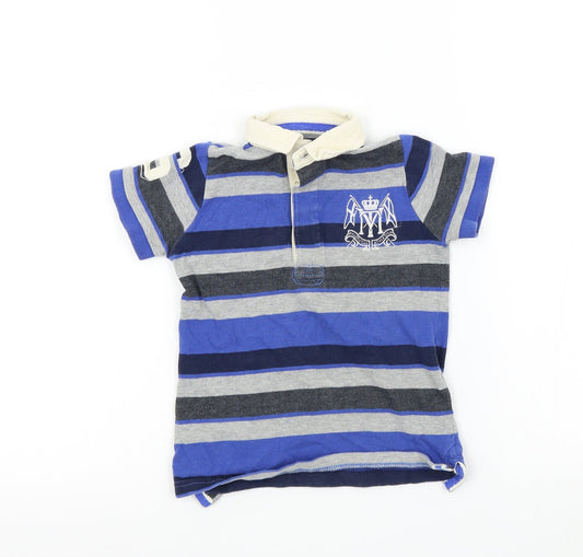 NEXT Boys Black Striped Basic Polo Size 3 Years