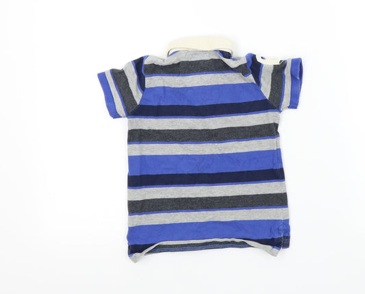NEXT Boys Black Striped Basic Polo Size 3 Years