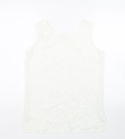 Womens UK Size 12 Design Essentials White Basic Tank