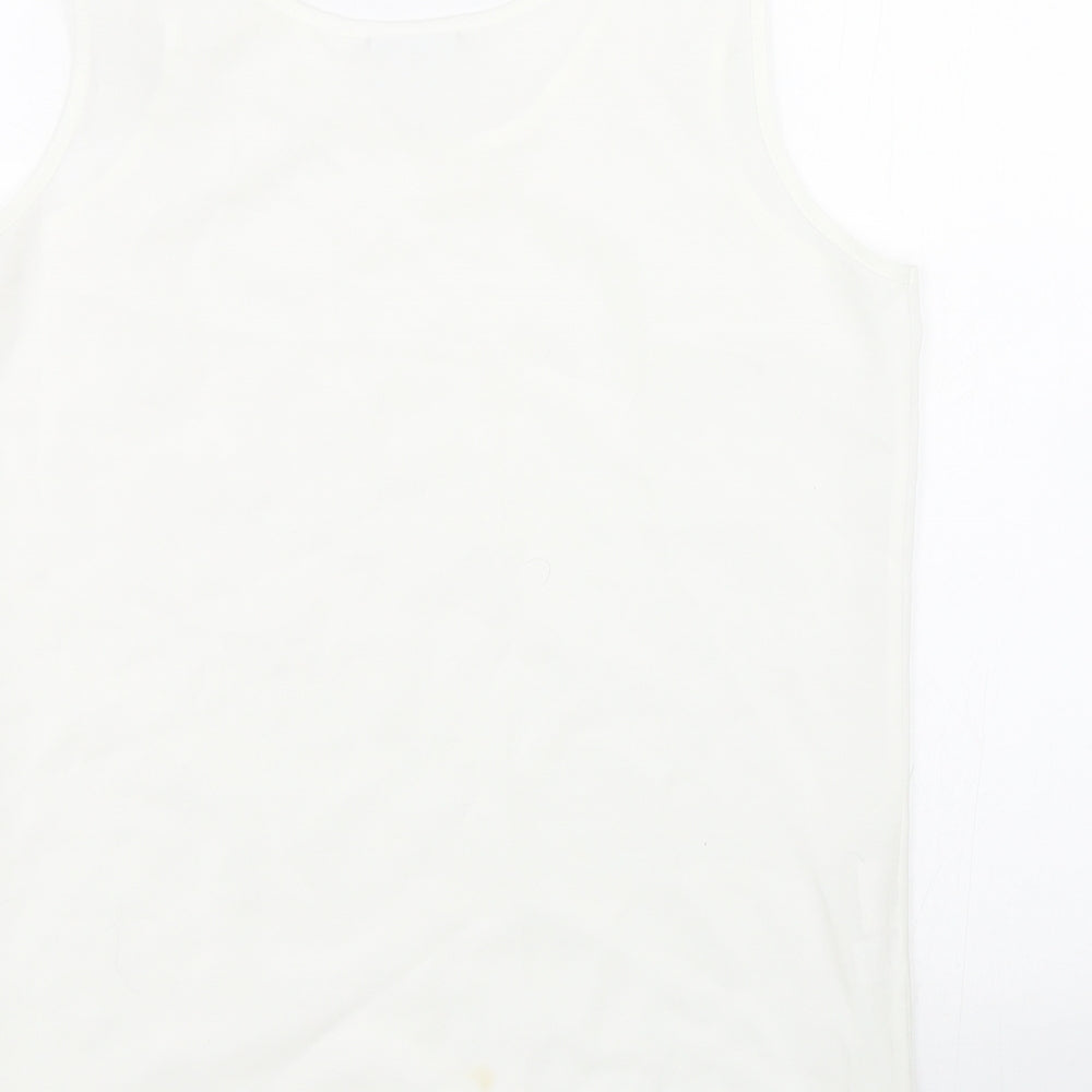 Womens UK Size 12 Design Essentials White Basic Tank