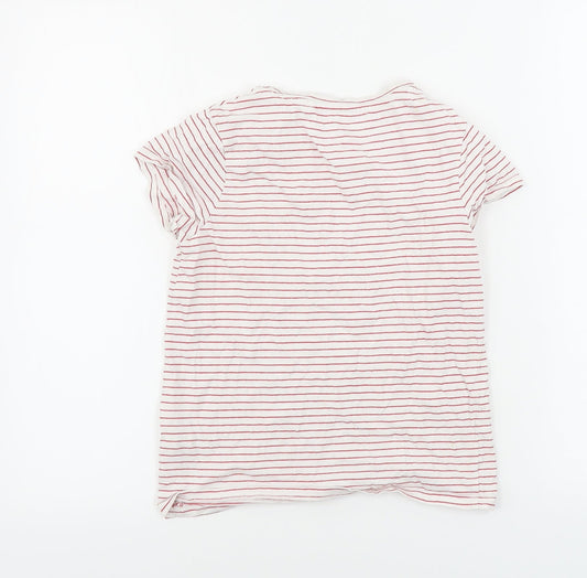 NEXT Girls White Striped Basic T-Shirt Size 10 Years