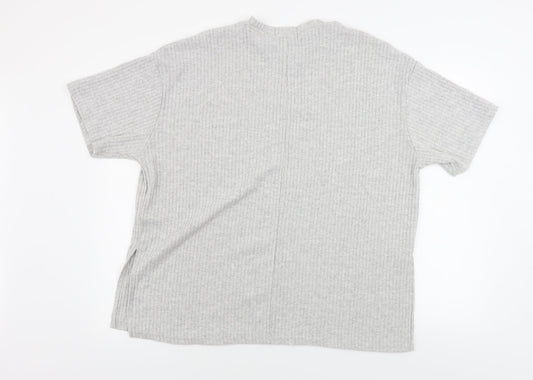 Primark Womens Grey Striped Pullover Jumper Size L