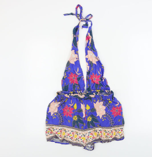 FOREVER 21  Womens Blue Floral  Sweat Shorts Size S