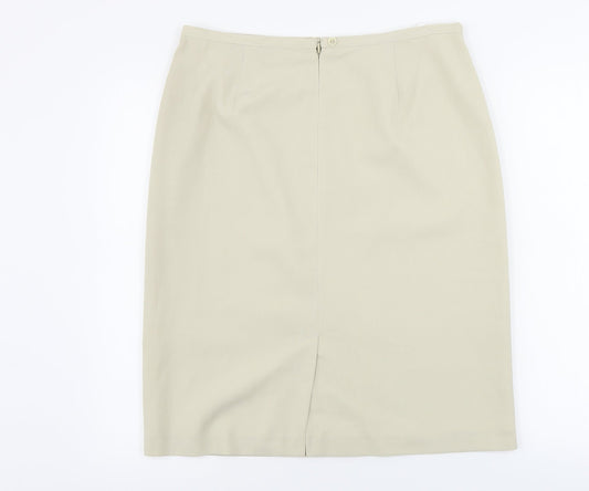 CMT Womens Beige A-Line Skirt Size 14