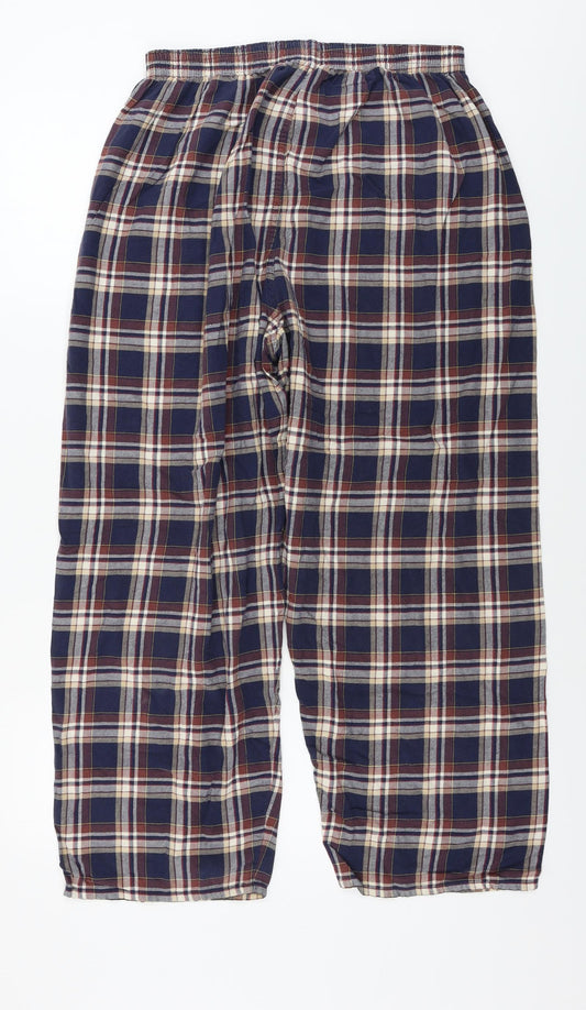 Marks and Spencer Mens Clear Check Trousers Size L L24 in