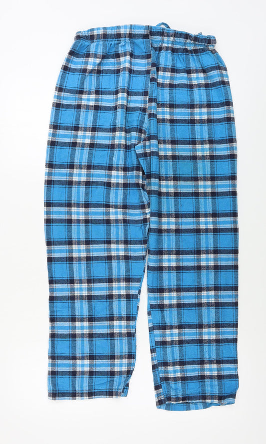 Location Womens Blue Check Trousers Size M L25 in