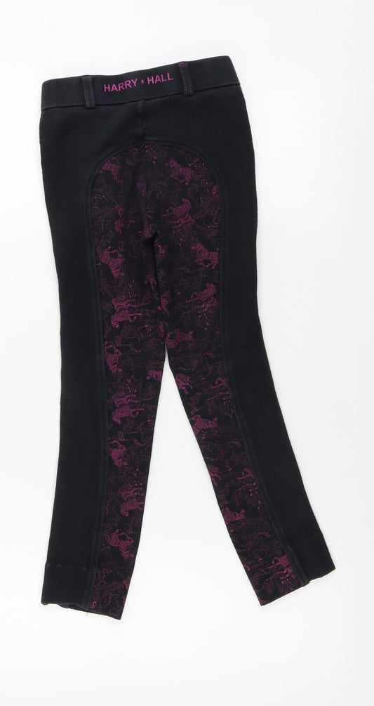Harry Hall Girls Black Jegging Trousers Size 6 Years