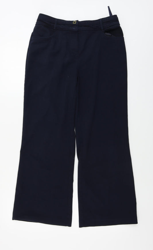 Per Una Womens Blue Trousers Size 10 L25 in
