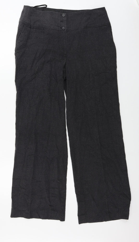 Womens UK Size 12 EWM Regular Fit Grey Trousers