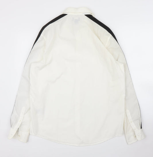 Mens UK Size M H&M White Button-Up Long Sleeve Casual Shirt