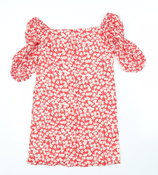 SheIn Girls Red Floral Rayon Shift Size 11 Years