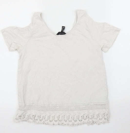 Womens UK Size 10 New Look White Basic Blouse