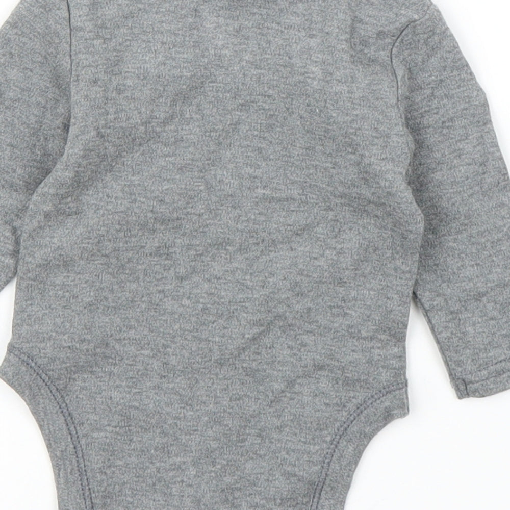 Brand and care label for Primark boys’ grey babygrow one-piece, size 0-3, months - disney, mickey mouse