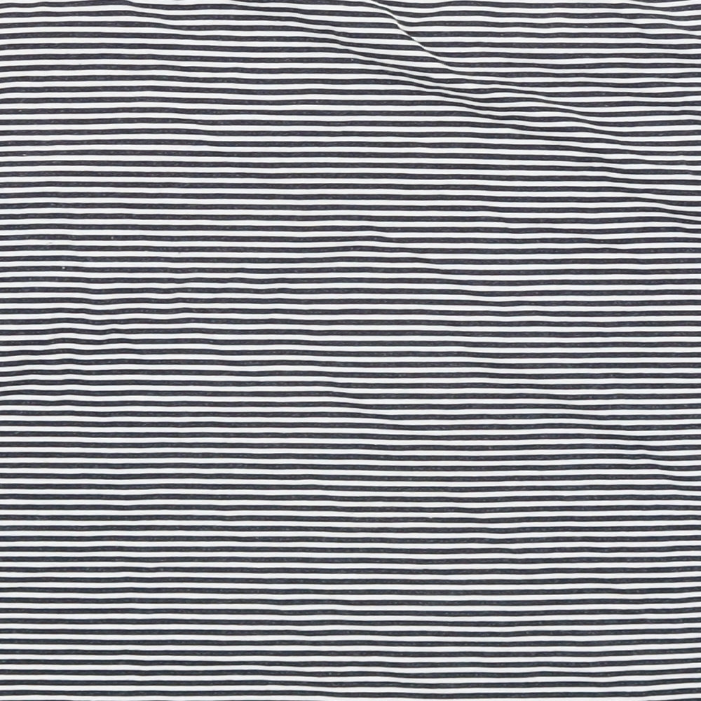 FOREVER 21 Womens Black Striped Cropped T-Shirt Size S