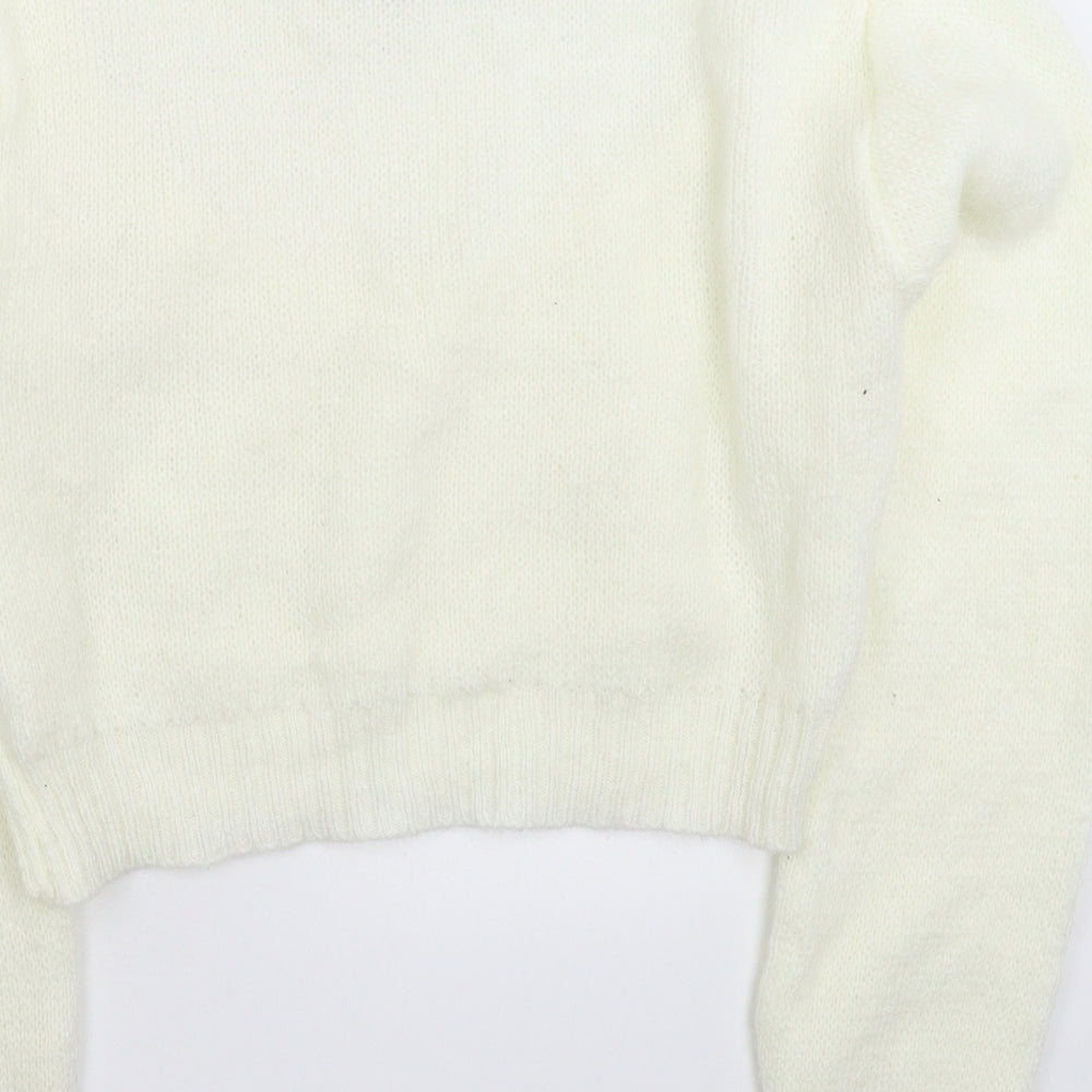 PRETTYLITTLETHING Womens White Knit Pullover Jumper Size S