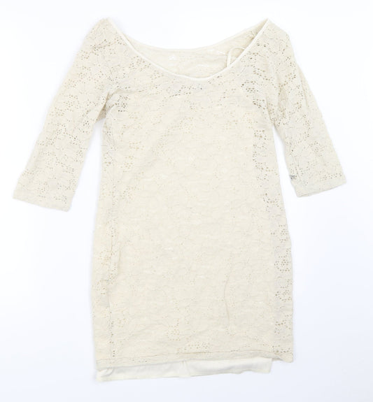 River Island Womens Beige Bodycon Size 10