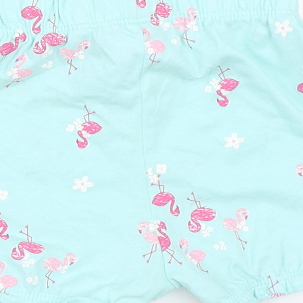 Brand and care label for George girls’ blue cropped trousers, size 3-6, months