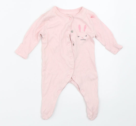 Earlydays Girls Pink Babygrow One-Piece Size Newborn