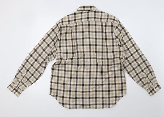 the collar company Mens Brown Check Polo Size L