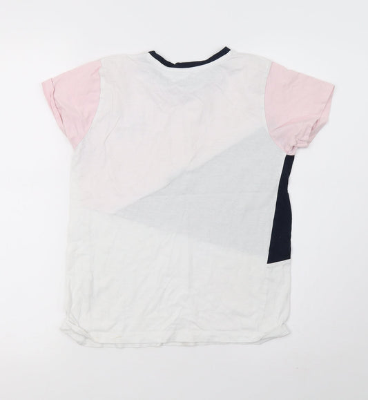 Primark Boys White Striped Basic T-Shirt Size 10-11 Years