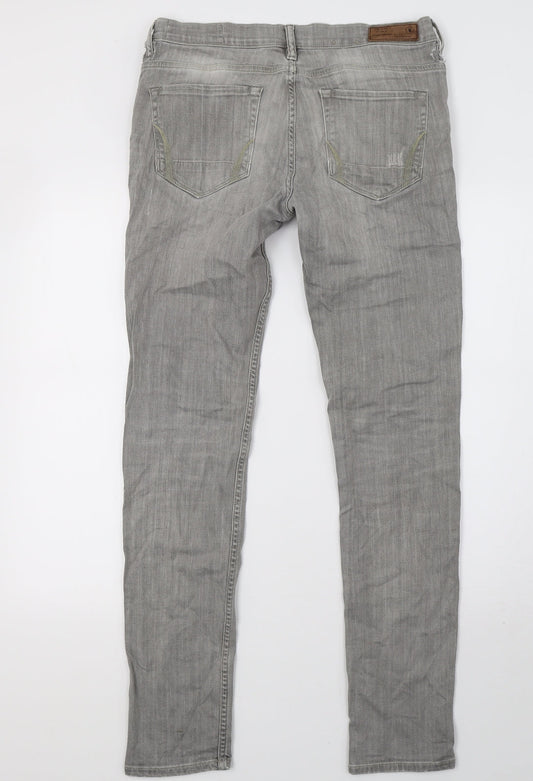 Preworn Mens Grey Denim Skinny Jeans Size 30 L32 in