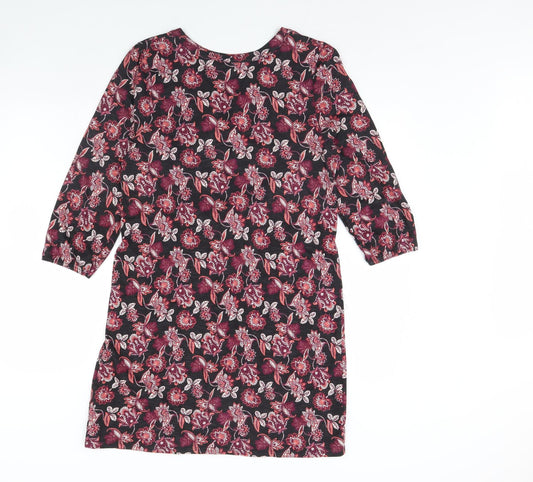 BHS Womens Black Floral Shift Size 12