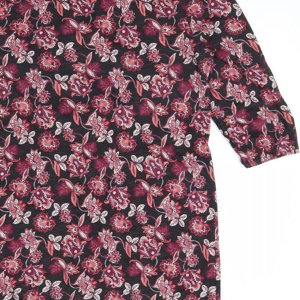 BHS Womens Black Floral Shift Size 12