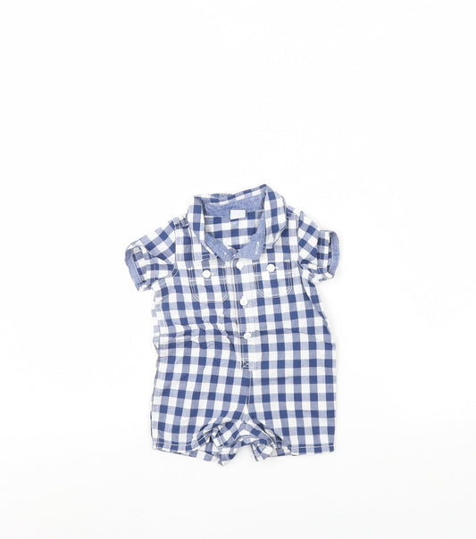 Gap Baby Blue Plaid Babygrow One-Piece Size 0-3 Months