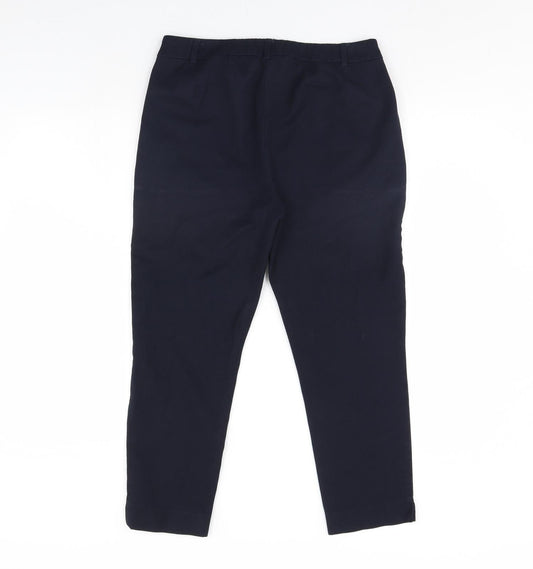 Womens UK Size 32 in M&S Regular Fit Cropped Blue Trousers