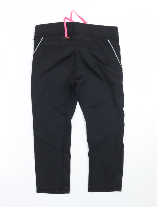 Work out Womens Black Cropped Leggings Size S